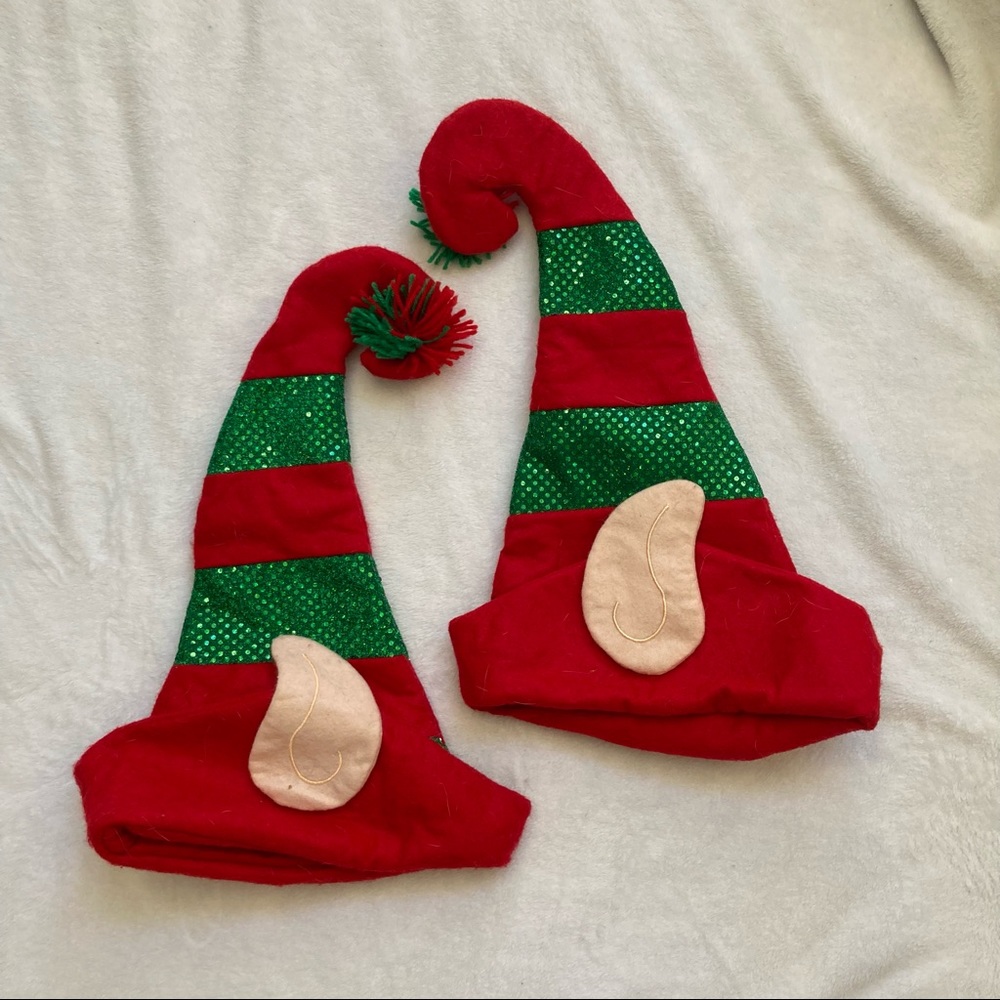 Set of two elf hats with elf ears